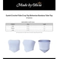 thumbnail image 2 of Made by Olivia Women's Eyelet Crochet Tube Crop Top Bohemian Bandana Tube Top, 2 of 5