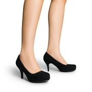BURUDANI Women's New Classic Elegant Versatile Low Stiletto Heel Dress Platform Pumps Shoes