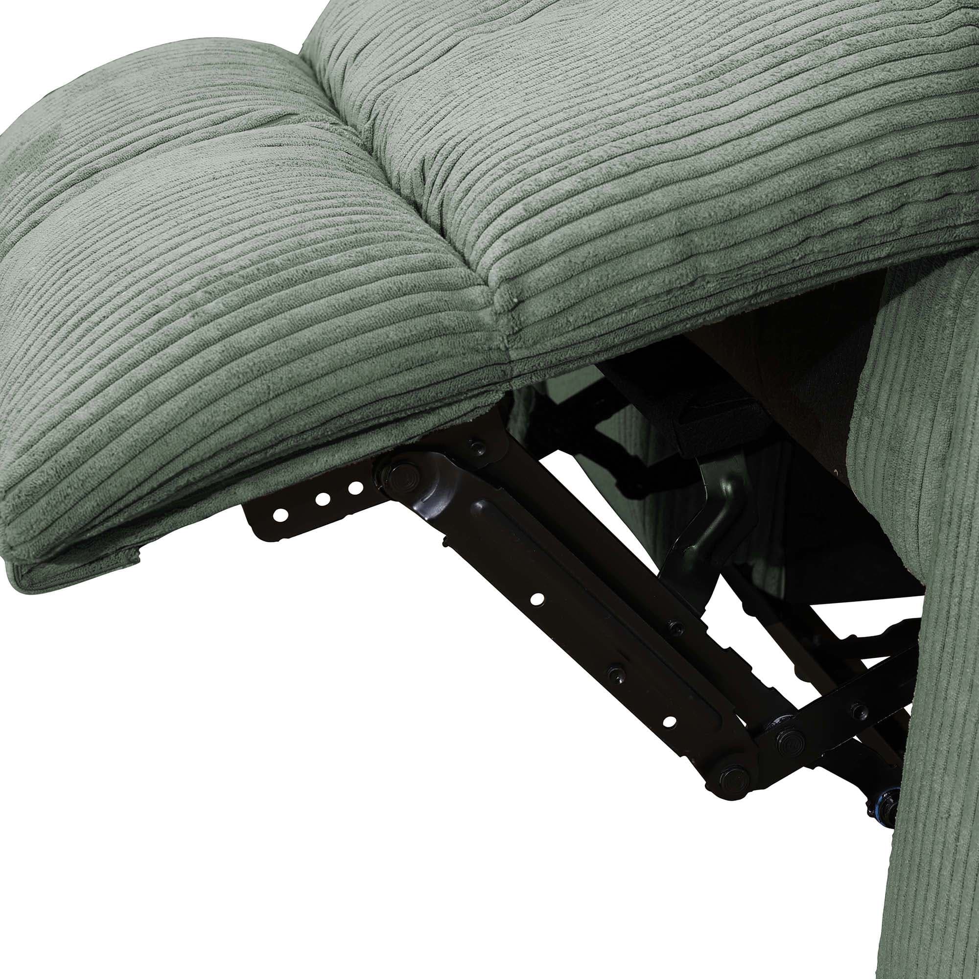 MAYEERTY Recliner Chair, Corduroy Fabric Reclining Chair with Adjustable Backrest for Living Room, Green