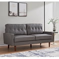 thumbnail image 2 of Uspridefurniture Acire 69.3" Faux Leather Cushion Back Sofa, Gray, 2 of 5