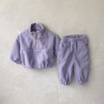 thumbnail image 4 of Gubotare Cute Winter Clothes for Girls Baby Girl Outfit Sweatshirt Fall Long Sleeve Shirt Pants Set Size 3 6 Months (Purple,3-6 Months), 4 of 7