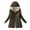 Army Green, variant on Womens Hooded Fleece Ultra Lightweight Long Coat,Winter Warm Wateproof Zipper Slim Outwear New Year Gift Navy XL