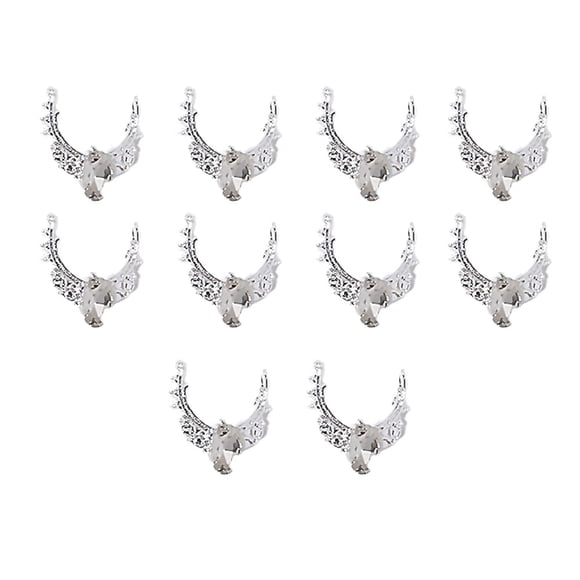 10Pcs Nail Art Alloy Three-dimensional Shining Non-falling Sparkling DIY Mini Nail Art Decoration Silver Bow Ornament Nail Salon Supply