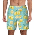 thumbnail image 3 of Uemuo Yellow Lemon Pattern Mens Swim Trunks Quick Dry Board Shorts with Mesh Lining, Stretch Beach Shorts Quick Dry No-Chafing Board Shorts-Small, 3 of 9