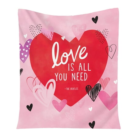 

Valentine s Day Blanket Flannel Decorative Blanket Air Conditioning Blanket Throw Blanket（130x150CM） Red U Decoration