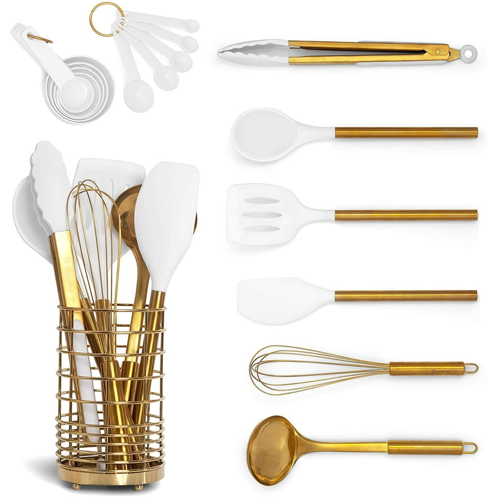 kitchen utensil set and holder