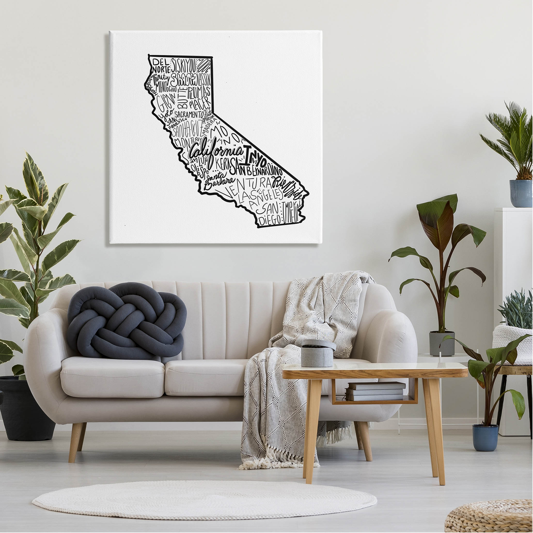 Stupell Industries California State Cities Typography Map Graphic Art Gallery Wrapped Canvas Print Wall Art, Design by The Saturday Evening Post