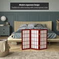 thumbnail image 3 of Red Lantern 2 ft. Short Desktop Window Pane Shoji Screen - Rosewood - 3 Panels, 3 of 7
