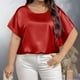 thumbnail image 2 of Camiseta Casual de Cuello Redondo de Color Sólido, Camisetas de Verano de Tamaño Más de las Mujeres para el Uso Diario, 2 of 6