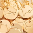 thumbnail image 4 of Fettero 14K Gold Plated Personalized Zodiac Coin 12 Constellation Horoscope Pendant Necklace Birthday Gift for Women, 4 of 6