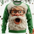 thumbnail image 2 of SONXAHE Little Boy's Large Santa Graphic Sweatshirt Long Sleeve Snowflake Print Sweatshirts Holiday Sweatshirt,Green, 2 of 5
