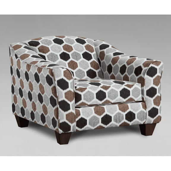 Camero Fabric Pillowback Arm Chair - 1-Piece with Solid Wood Frame and Non-Slip Pads