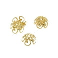 thumbnail image 3 of 100x 10mm Vintage Chinese Knot Copper Plated Flower Bead Caps Jewelry Making Gold, 3 of 5