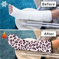 thumbnail image 7 of COEQINE Leopard Print Leg Cast Covers Broken Leg Shower Cast Cover Knee Cast Sock Breathable Cast and Bandage Protector Elastic Cast Socks Cover Gifts for Friends Family Size L, 7 of 7
