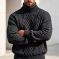 thumbnail image 6 of qelini Fleece Lined Sweaters for Men Big and Tall Long Sleeve Turtleneck Sweater Solid Shirt for Outdoor, 6 of 9