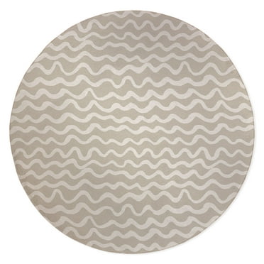 Waves Abstract Beige Area Rug by Kavka Designs
