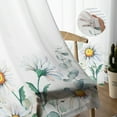 thumbnail image 5 of Sheer Curtains 63 inches Long, Spring Summer Plants Eucalyotus White Daisy Flower Light Filtering Sheer Window Curtains Rod Pocket Voile Drapes for Bedroom Living Room, 52"W x 63"L 2 Panels, 5 of 7
