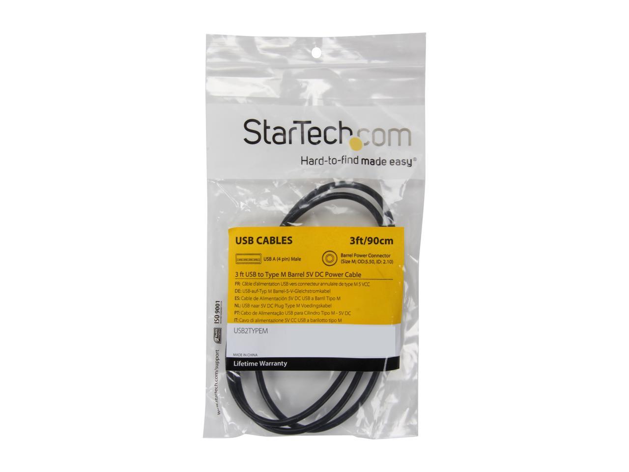 StarTech.com USB2TYPEM Black USB to Type M Barrel 5V DC Power Cable - image 3 of 3