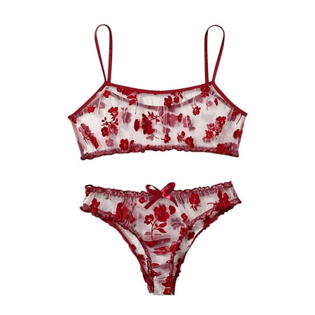 

Women s Erotic Lingerie Two Piece Flocking Mesh Seductive Erotic Lingerie