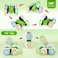thumbnail image 5 of EACOPOL RC Stunt Car for Kids, 4WD Remote Control Car with LED Light-Up Wheels, 360° Rotation & 180° Flip, 2.4GHz Off-Road Toy Car for Boys & Girls Ages 3–10 (Green), 5 of 7