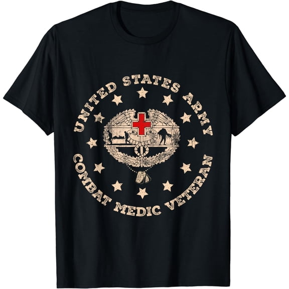 U.S Army Combat Medic Veteran Medical Military Flag Vintage T-Shirt mens t shirt，black，women，funny，misfits，men，journey