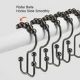 thumbnail image 5 of Shower Curtain Hooks, Shower Curtain Rings, Stainless Steel Shower Curtain Hooks Rust Proof Free Sliding Double Shower Hooks for Curtain, Shower Curtains & Liners (Bronze), 5 of 5