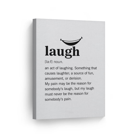 Smile Art Design Noun Dictionary Definition of Laugh Funny Quote Saying CANVAS PRINT Funny Bathroom Sign Bedroom Living Room Wall Decor Wall Art Home Decor Ready to Hang Made in USA- 36x24