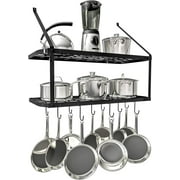 Vdomus Black 2-Tier Pot & Pan Rack Hanger for Kitchen Storage