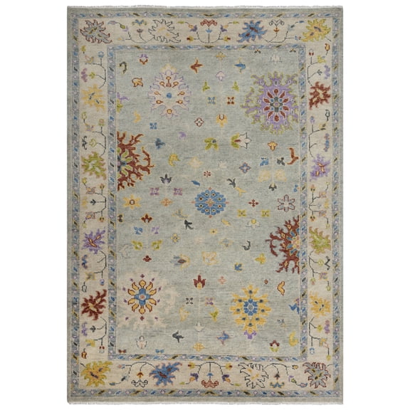 Gatney Rugs Davidson Area Rug ENV995 Gray/Beige Bulbs Vines 6' x 9' Rectangle