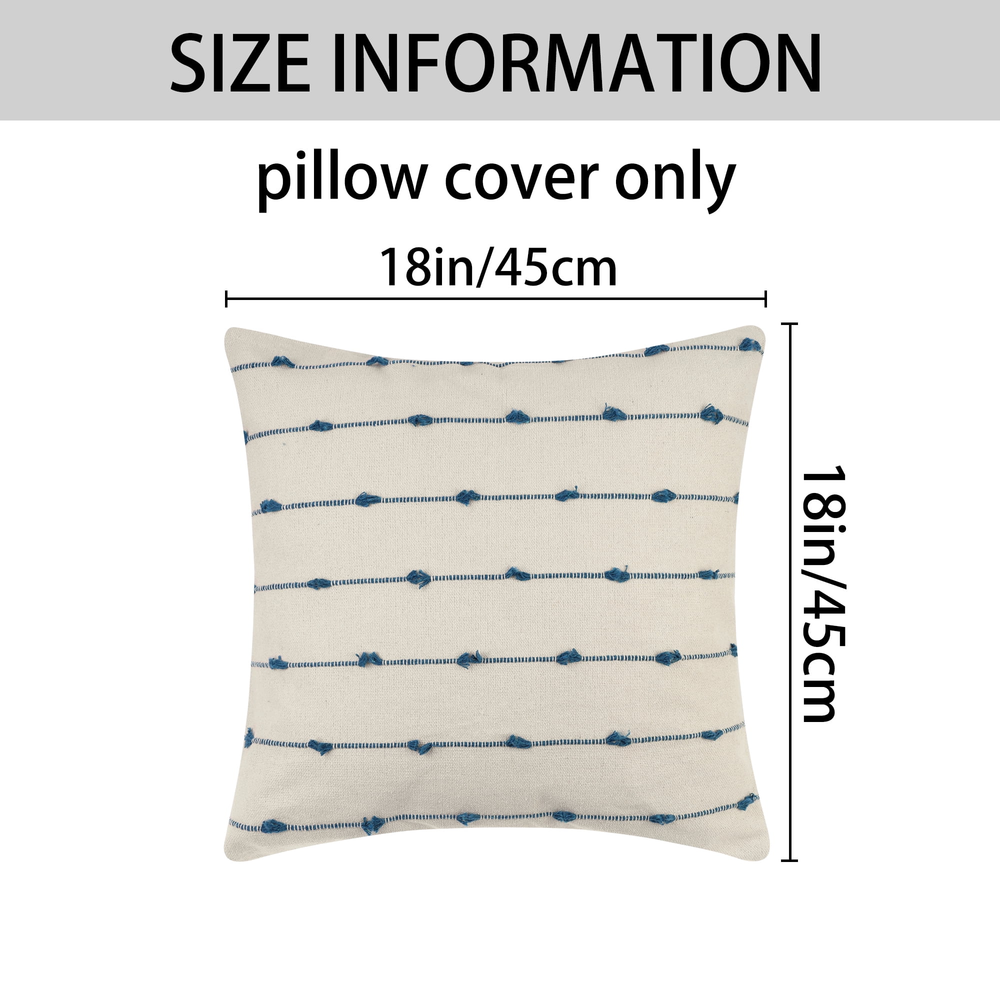 Unique Bargains 4 Pcs Modern Farmhouse Striped Throw Pillow Covers Blue/Red