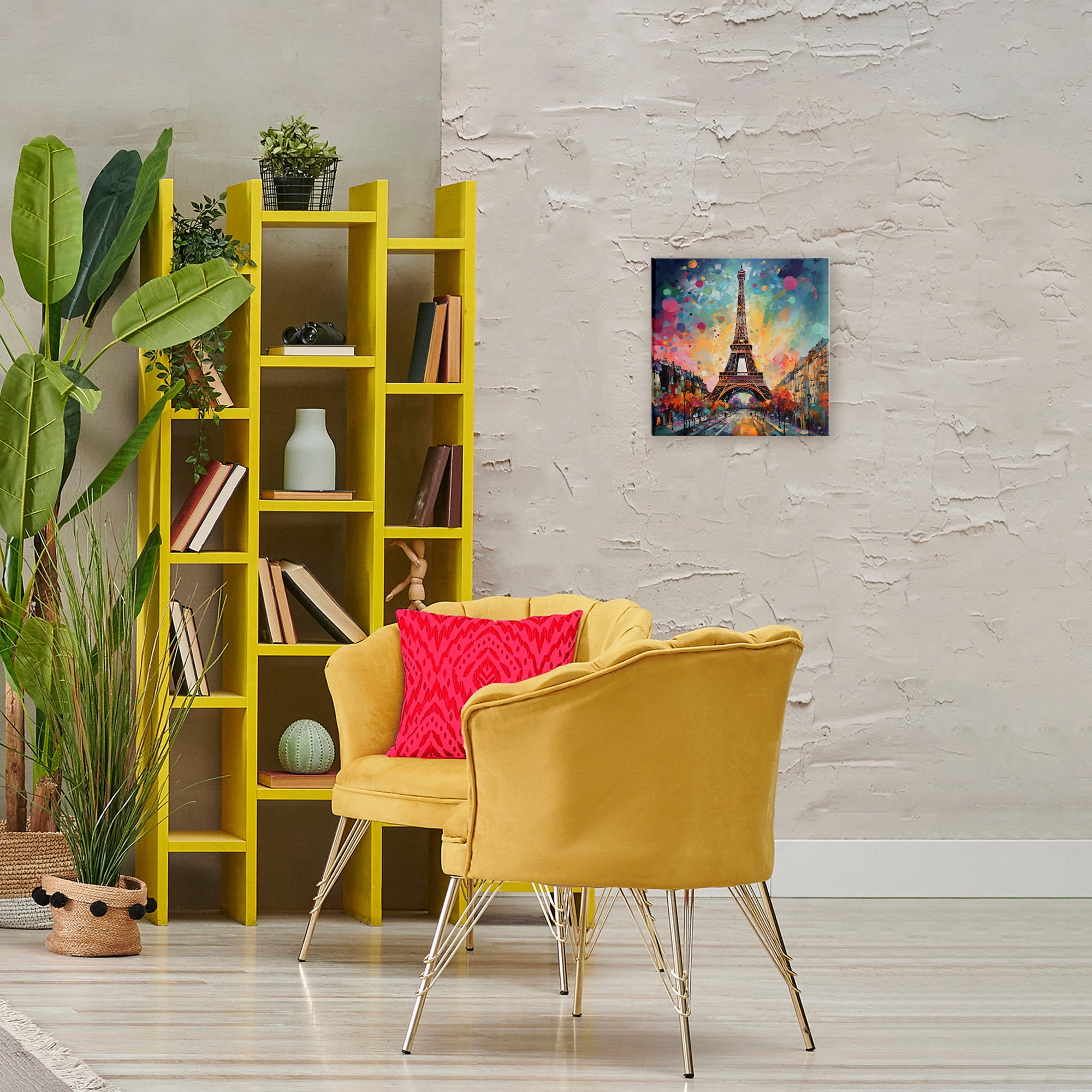 Stupell Industries Eiffel Tower with Vibrant Dots Canvas Wall Art, design by Creative Studio