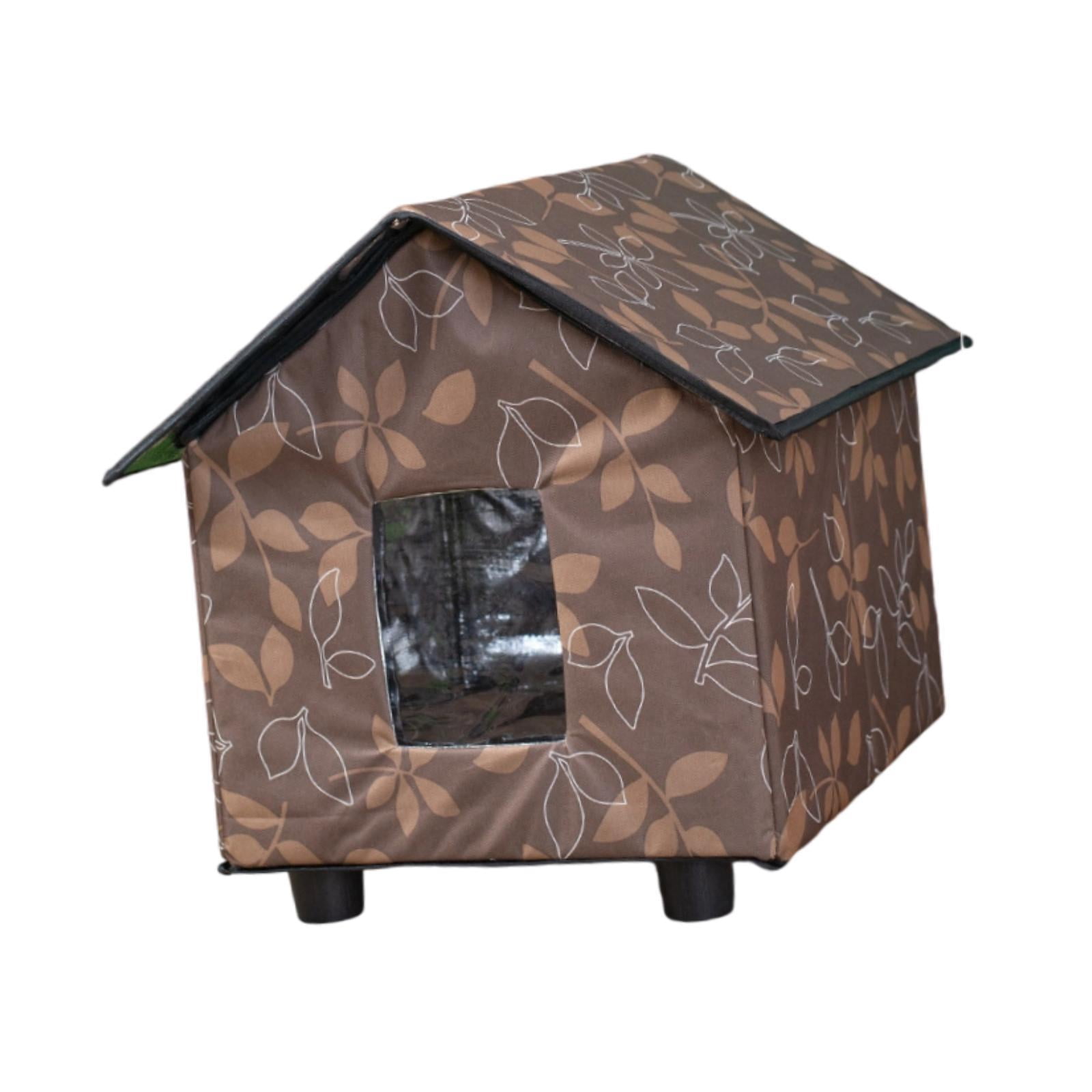 Outdoor Cat House Winter Shelter Pet Tent Waterproof Insulated Build for Stray Cats Community Use