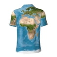 thumbnail image 4 of Rocae Earth View World Map for Men's Short Sleeve Polo Shirt, Quick Drying Performance Moisture Wicking Sports Men's Golf Shirt X-Large, 4 of 9