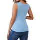 thumbnail image 3 of Camiseta básica sin mangas para maternidad con fruncidos cruzados de 2 paquetes INSPIRE CHIC para mujeres, tops de lactancia en negro y azul, tamaño mediano, 3 of 6