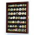 thumbnail image 2 of Military Challenge Coin Display Case Cabinet Holder Wall Rack 98% UV Lockable -Cherry, 2 of 4