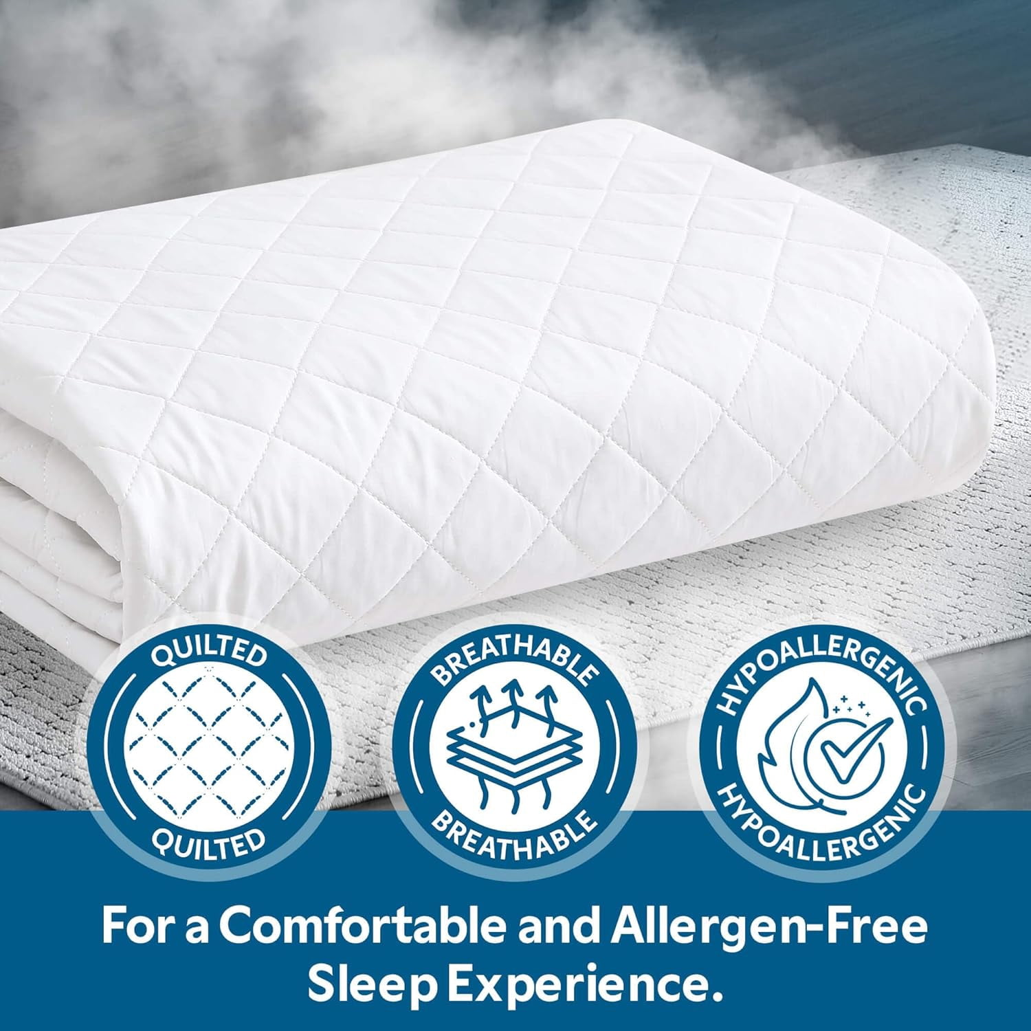 Guardmax Waterproof Quilted Fitted Mattress Pad | Hypoallergenic Cover | Breathable, Noiseless Barrier | Crib (28 x 52 x 7)