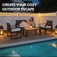 thumbnail image 3 of Modern 4-Piece Patio Furniture Set, Segmart Outdoor Acacia Wood Table & PE Rattan Seating with Water-Resistant Cushions for Garden, Balcony, Backyard,Brown, 3 of 7