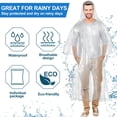 thumbnail image 3 of Ponchos de lluvia Handepo, 100 unidades, desechables, de plástico, color blanco, 3 of 6