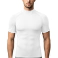 thumbnail image 2 of Yaoyar Mens Mock Neck Compression Tee, Short Sleeve Slim Fit Breathable Athletic Workout Base Layer Shirts, 2 of 5