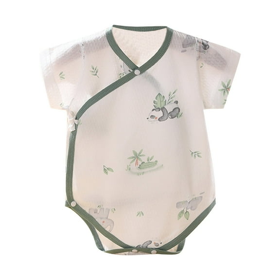lulshou Summer Baby Bodysuits Short Sleeve Romper Breathable Onesies for Newborn Infant Boys Girls Cute Print Outfits