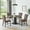 Black Table+Chocolate Chairs, variant on Roundhill Furniture Cavira 5-Piece Modern Dining Set, Off-White Faux Marble Dining Table with Four Gray Upholstered Chairs