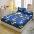 thumbnail image 2 of 1 Cartoon Fun Animal Printed Matte Fitted Sheet, Bedroom Printed Bed Cover, Bedding (Excluding Pillowcases), 2 of 5