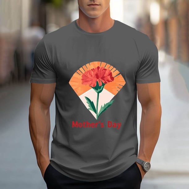 Tops para hombre, blusas y camisas de cuello redondo y manga corta para hombre, camisetas deportivas con estampados casuales para el Día de la Madre, blusas de cuello redondo y manga corta, blusas de