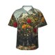 thumbnail image 1 of Balery Floral Rhino With Birds Camisas hawaianas de manga corta para hombre, camisas playeras de corte holgado, camisas de vacaciones con botones,X-Large, 1 of 7