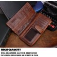 thumbnail image 4 of Contacts Genuine Leather Cowhide Mens Secretary Long Zipper Wallet 12 Card Slots Christmas gift, 4 of 4