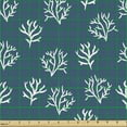 thumbnail image 2 of Ambesonne Nautical Fabric by the Yard Upholstery, Abstract Underwater Plants, 3 Yards, Petrol Blue and White, 2 of 5