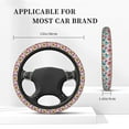Cauagu Skulls and Roses Print Car Steering Wheel Cover Universal Car