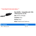 thumbnail image 2 of Rear Muffler - Compatible with 1996 - 1998 Acura RL 3.5L V6 1997, 2 of 2
