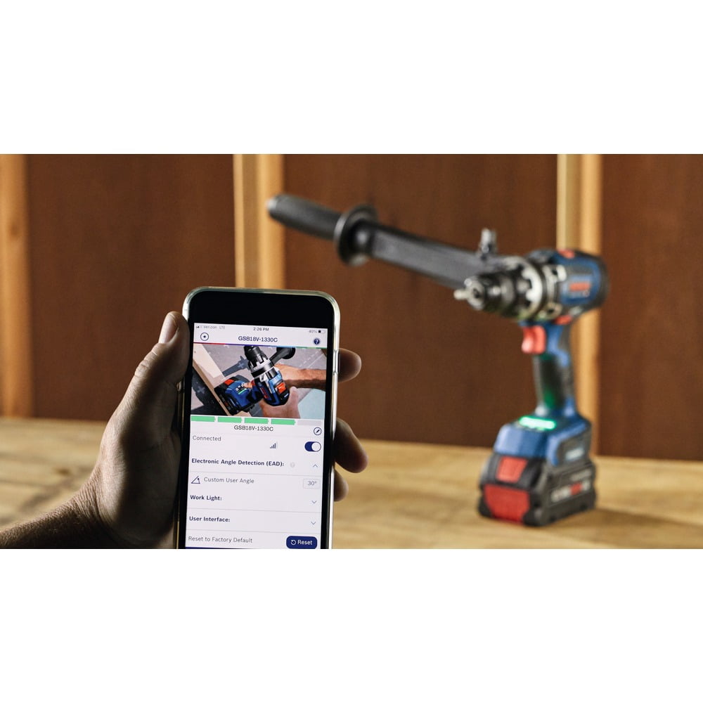 Restored Bosch GSB18V-1330CB14-RT 18V PROFACTOR Brushless Lithium-Ion 1/2 in. Cordless Connected-Ready Hammer Drill Driver Kit (8 Ah) (Refurbished)