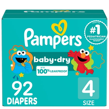 Pampers Baby Dry Baby Diapers Size 4 92 Count (Select for More Options)